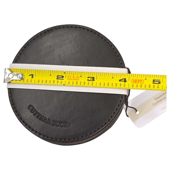 Cutter & Buck Leather Coaster Set of 6 American Home Mortgage Storage Box - Picture 4 of 15